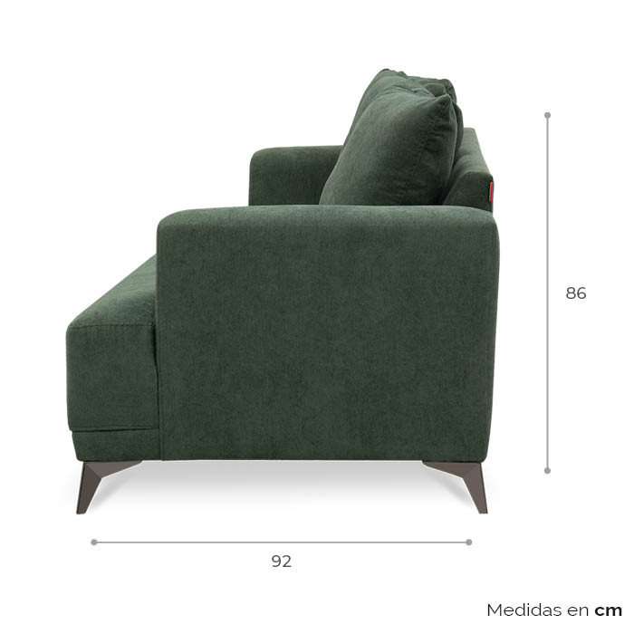 Sofa Tela Verde Bria | Sofá | salas